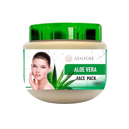 ADOERE Face Pack For Skin Brightening And Glowing Reduce Acne Control Excess Oil Suitable For All Skin Types Parben Free Face Pack 360ml Aloe Vera - Image 1
