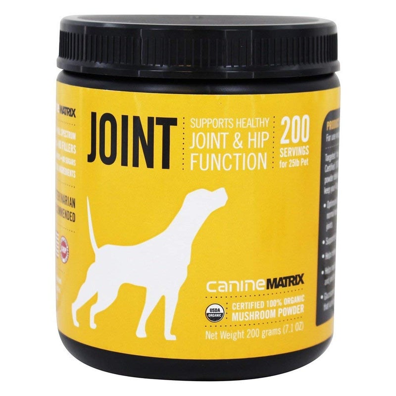 Mushroom Matrix Canine Organic Mushroom Powder Joint and Hip Function Supplement for Dogs & Cats, USA Grown, Joint Health and Hip Function, 200 Grams (Packaging May Vary) - Image 1