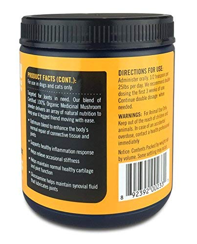 Mushroom Matrix Canine Organic Mushroom Powder Joint and Hip Function Supplement for Dogs & Cats, USA Grown, Joint Health and Hip Function, 200 Grams (Packaging May Vary) - Image 4