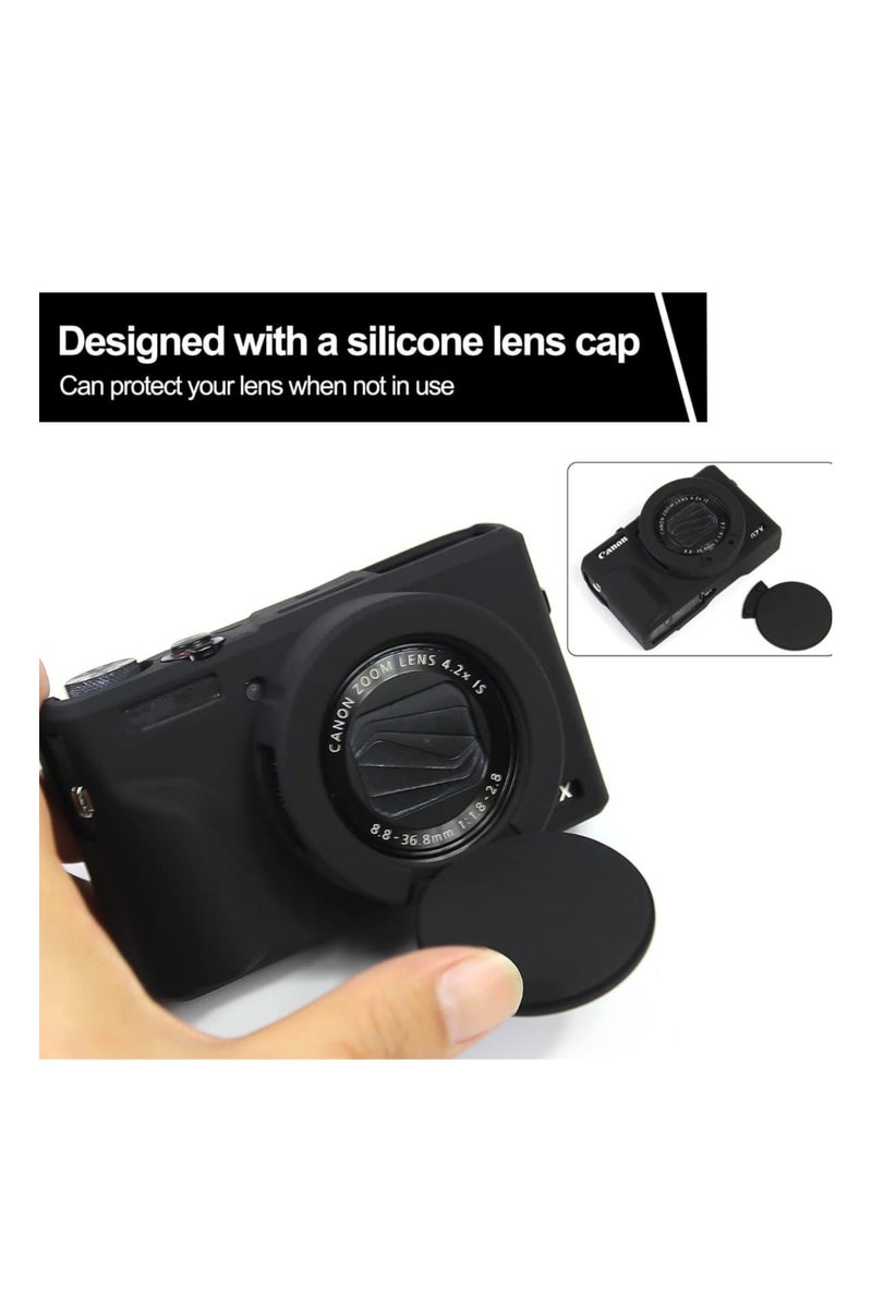 Silicone Gel Camera Case for Canon PowerShot G7x Mark III Protective Rubber Soft Camera Cover Bag Black - Image 2