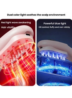 General Massage comb red light electric scalp decals hair comb hair comb hair nourishment comb dredge meridians massage vibration fluid guide comb USB  - Image 3