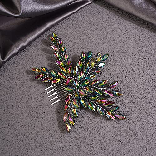 Jumwrit Wedding Hair Comb Handmade Crystal Hair Comb Rhinestone Bridal Headpiece Hair Clip Fashion Hair Accessories for Wedding Bride Bridesmaid（Multicolour） - Image 5