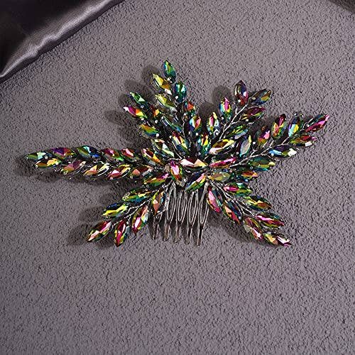 Jumwrit Wedding Hair Comb Handmade Crystal Hair Comb Rhinestone Bridal Headpiece Hair Clip Fashion Hair Accessories for Wedding Bride Bridesmaid（Multicolour） - Image 4