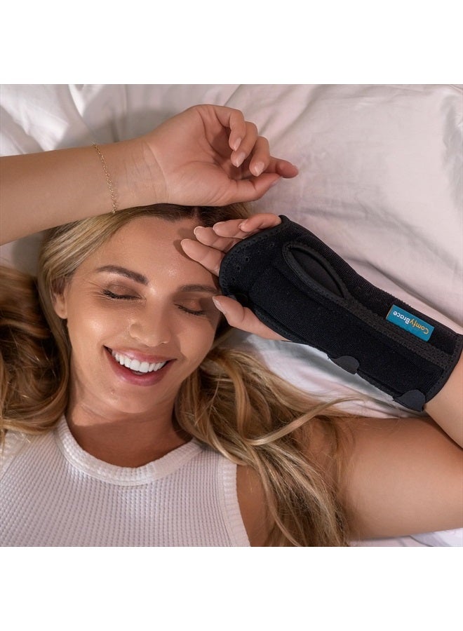 ComfyBrace Cushioned Sleep Support Wrist Brace - Fits Both Hands to Help Relieve Carpal Tunnel Pain, One Size Fits All (1 Brace) - Image 2