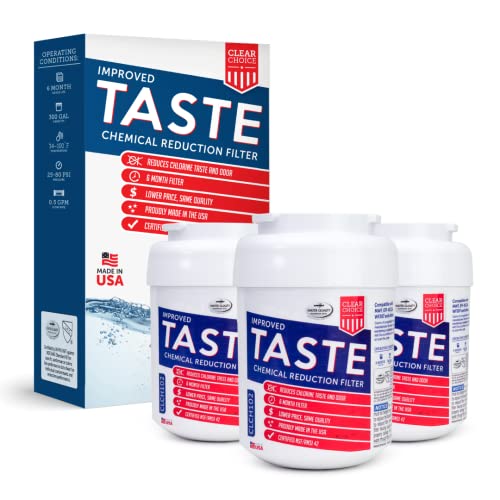 Clear Choice Taste Filter Replacement Compatible for GE MWF Refrigerator Water Filter WF287 EFF-6013A FMG-1 FMG1 Refrigerator Water Filter, NSF/ANSI 42, Box of 3, Made in the USA - Image 1