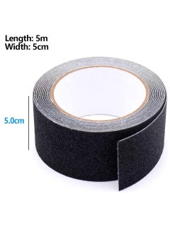PAMEER Grip Tape, Heavy Duty Anti Slip Tape for Stairs Outdoor Indoor Waterproof 5cm x 5 meter Safety Non Skid Roll for Stair Steps Ramp Traction Tread Staircases Grips Adhesive Non Slip Strips Walk Black  - Image 2