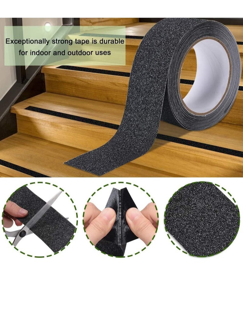 PAMEER - Grip Tape, Heavy Duty Anti Slip Tape for Stairs Outdoor Indoor Waterproof 5cm x 5 meter Safety Non Skid Roll for Stair Steps Ramp Traction Tread Staircases Grips Adhesive Non Slip Strips Walk Black - Image 1