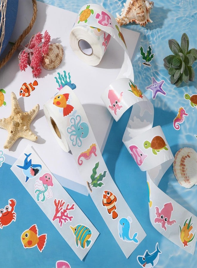 SANNIX 1200PCS Ocean Animal Stickers, 20 Styles Qcean Stickers Cartoon Sea Creature Sticker Fish Labels for Classroom Rewards Under The Sea Theme Party Computer Water Bottle Craft Supplies - Image 3