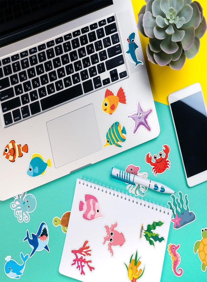 SANNIX 1200PCS Ocean Animal Stickers, 20 Styles Qcean Stickers Cartoon Sea Creature Sticker Fish Labels for Classroom Rewards Under The Sea Theme Party Computer Water Bottle Craft Supplies - Image 4