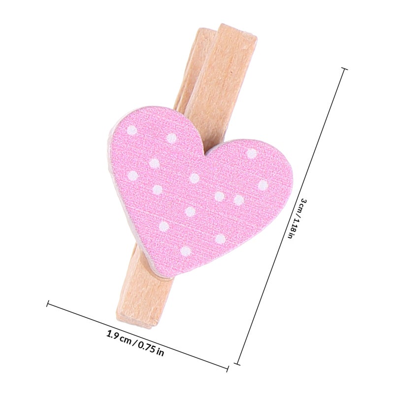 30Pcs Mini Photo Clips Picture Clips Heart Shape DIY Clamps - Image 2