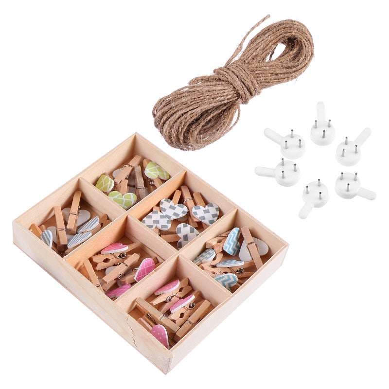 30Pcs Mini Photo Clips Picture Clips Heart Shape DIY Clamps - Image 1