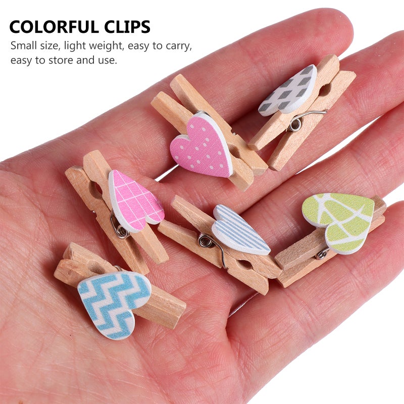 30Pcs Mini Photo Clips Picture Clips Heart Shape DIY Clamps - Image 5