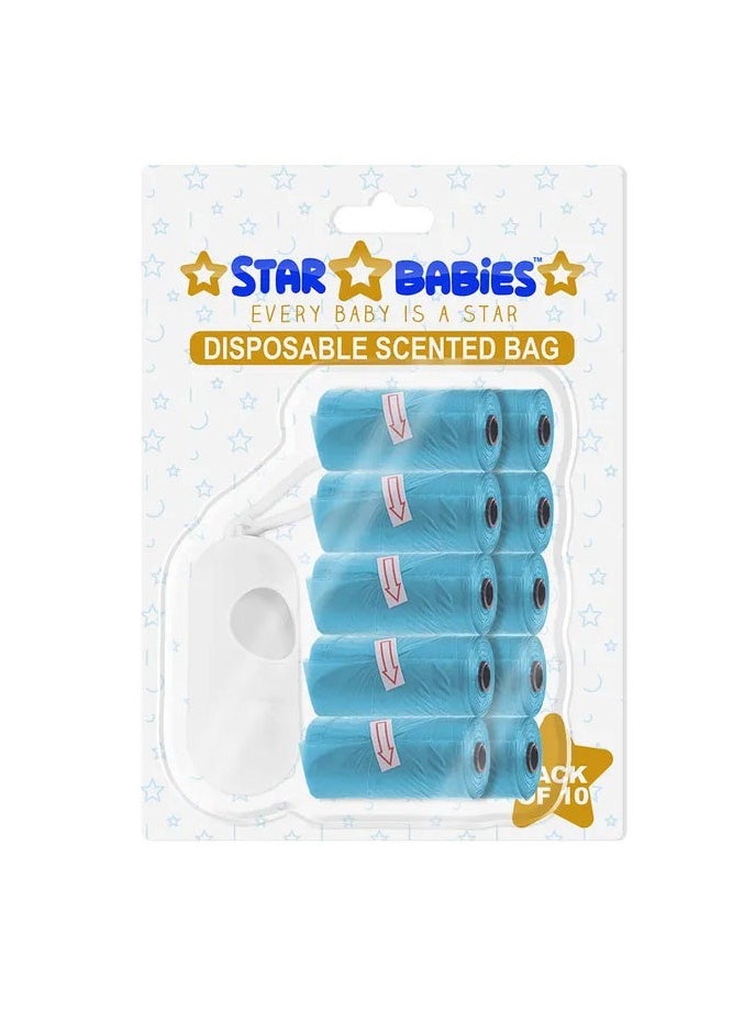 STAR BABiES - Star Babies - Scented Bag W/ Dispenser Blister - Pack of 10/150 Bags - Blue - Image 1