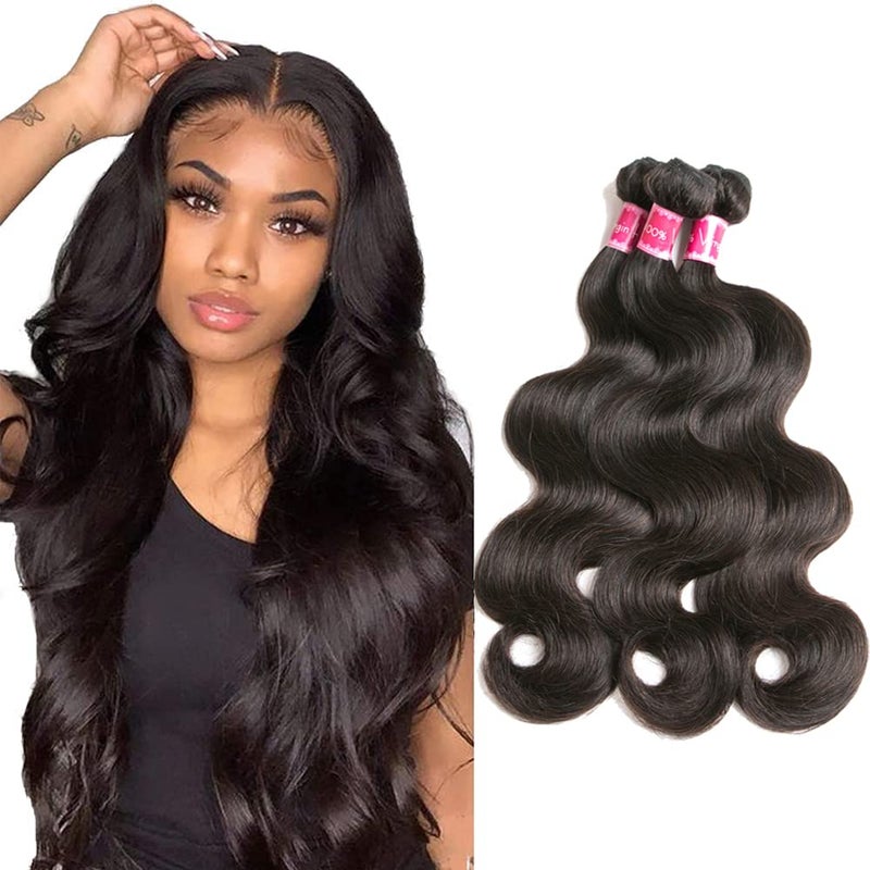 Beauty Queen Brazilian Body Wave Human Hair 141618 Inch 10A Unprocessed Virgin Hair 3 Bundles Natural Color Long Hair Extensions