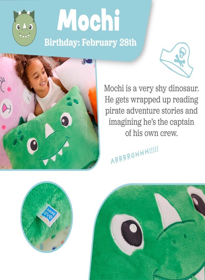 Sainteve Saint Eve Kids Pillow Pals Fuzzy Pillow Case, Cute Animal Friends Soft Pillow Cover for Kids Beds and Nap Time - Mochi The Dino - Image 3