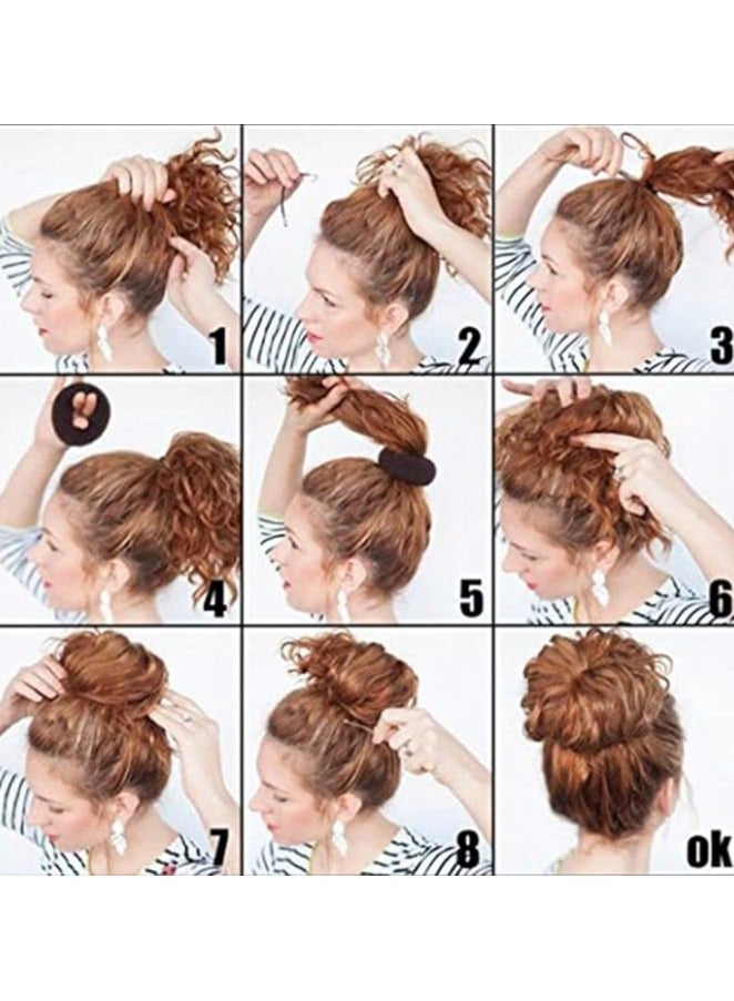 2 pesc Hair Donut Bun Maker For Dark Hair Black(Small) - Image 5