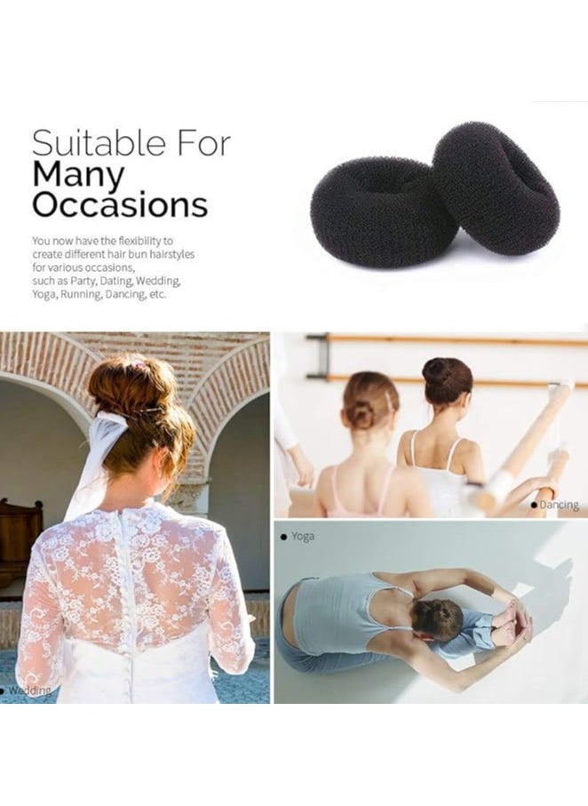 Generic - 2 pesc Hair Donut Bun Maker For Dark Hair Black(Small) - Image 1