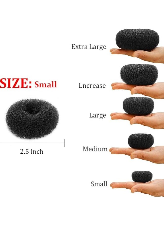 Generic - 2 pesc Hair Donut Bun Maker For Dark Hair Black(Small) - Image 1