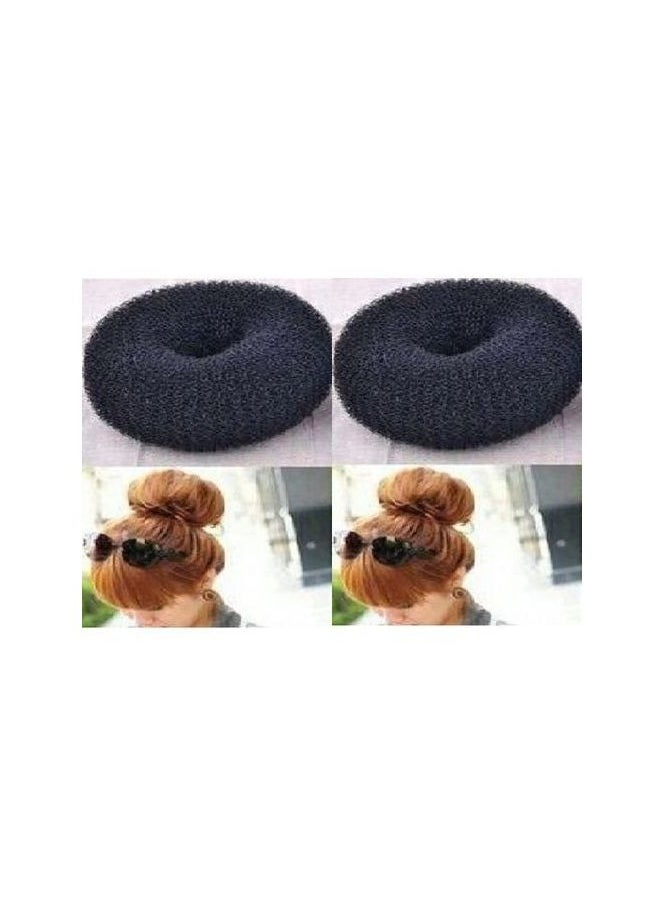 Generic - 2 pesc Hair Donut Bun Maker For Dark Hair Black(Small) - Image 1