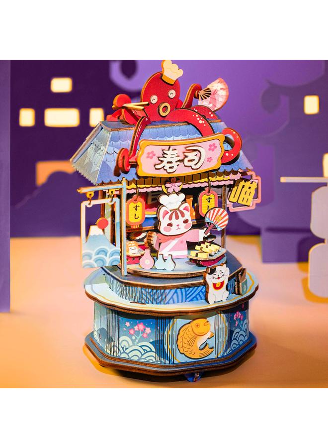 Bluejw Ruostate New Five Generation Music Box Wooden Handmade Assembled DIY Mechanical Rotating Music Box Creative Girl Gift - Image 2