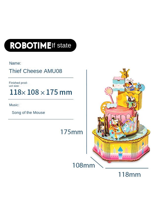 Bluejw Ruostate New Five Generation Music Box Wooden Handmade Assembled DIY Mechanical Rotating Music Box Creative Girl Gift - Image 1