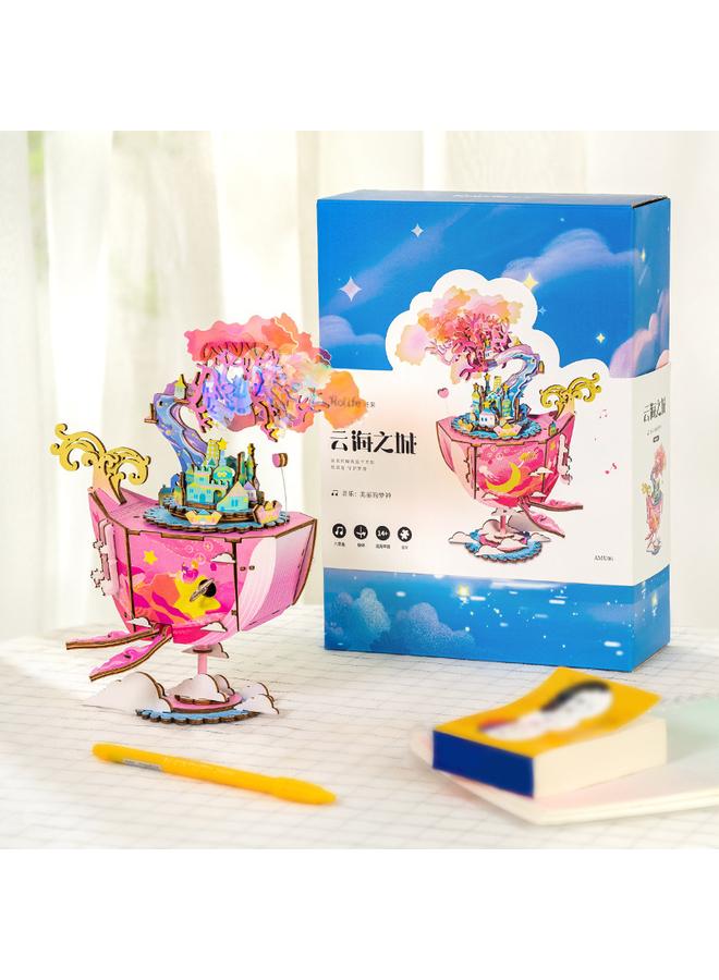 Bluejw Ruostate New Five Generation Music Box Wooden Handmade Assembled DIY Mechanical Rotating Music Box Creative Girl Gift - Image 5