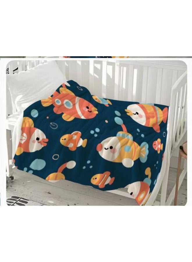 عام بطانية رقيقة من الفانيلا الكرتونية للأطفال والرضع (دافئة ومريحة، ومناسبة للنوم والألعاب) 70 سم * 100 سم - Image 2