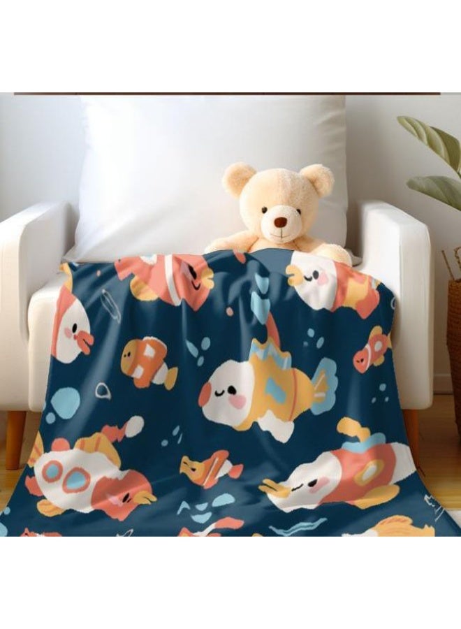 عام بطانية رقيقة من الفانيلا الكرتونية للأطفال والرضع (دافئة ومريحة، ومناسبة للنوم والألعاب) 70 سم * 100 سم - Image 3