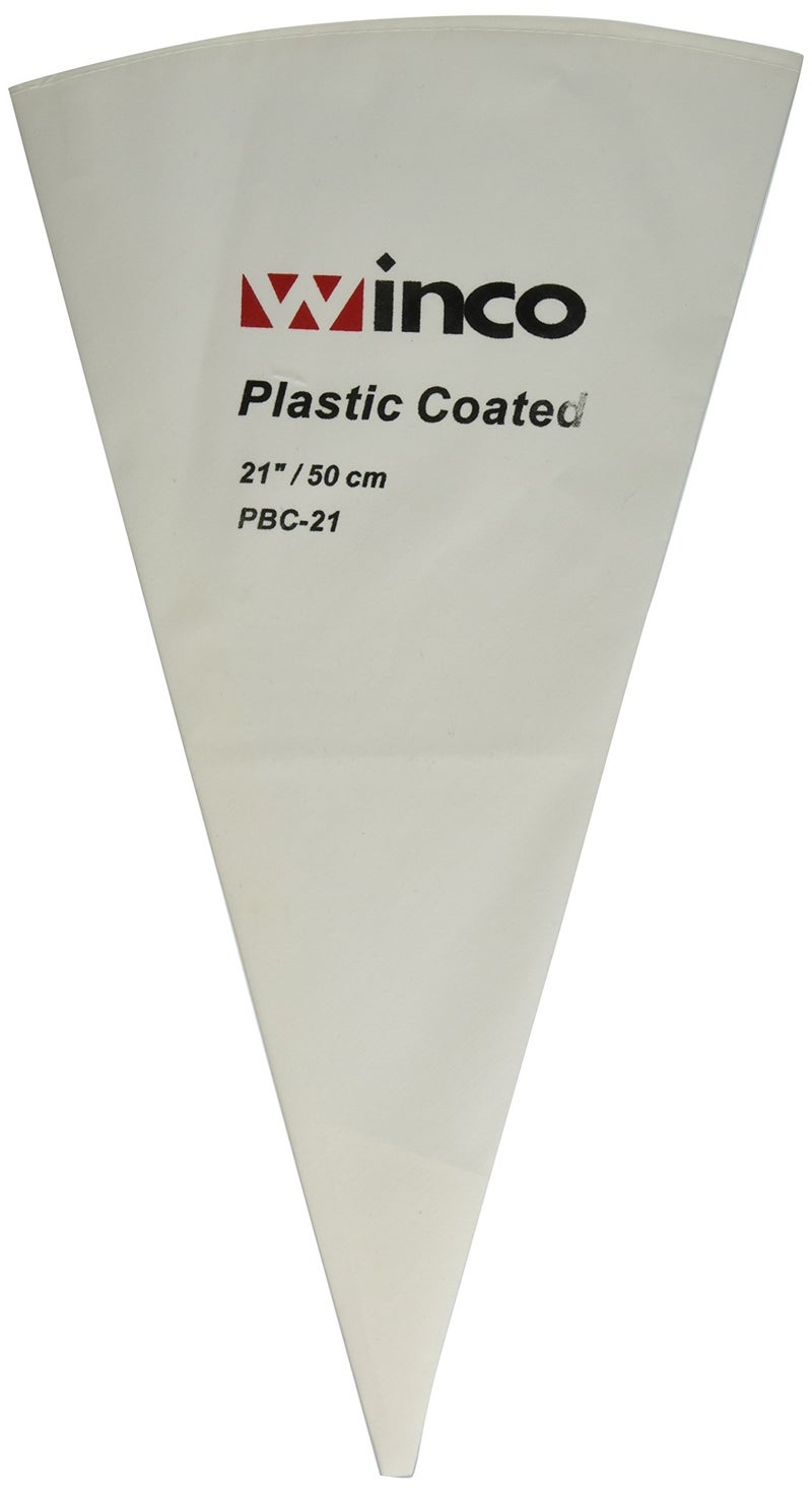 Winco Pastry Bag Cotton with Plastic Coating, 21-Inch,White,Medium - Image 1