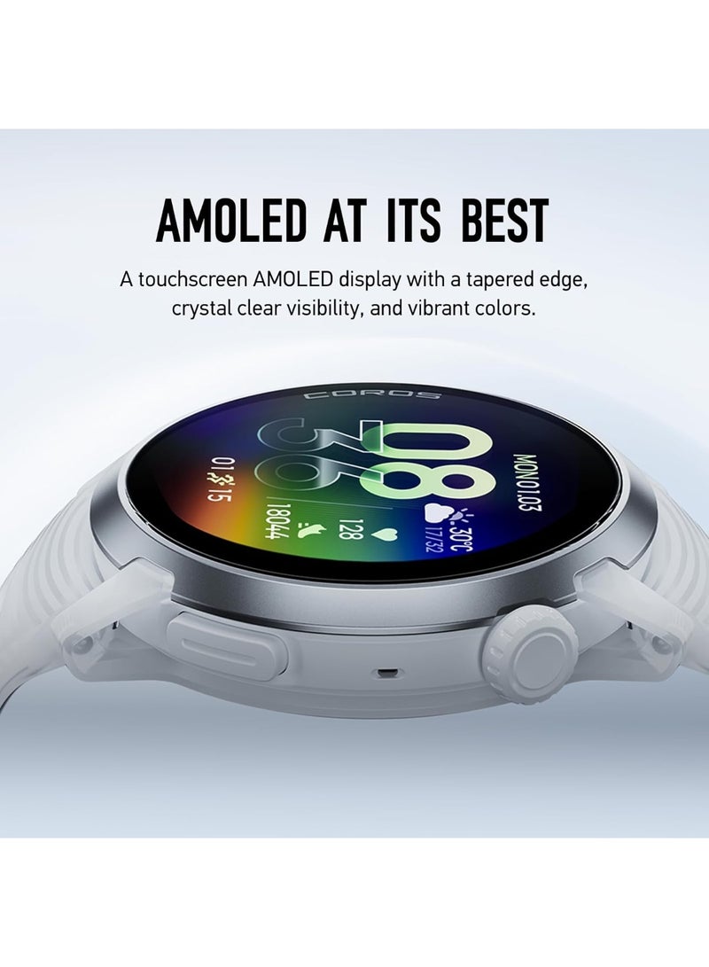 COROS PACE 4 Ultralight Sports GPS Watch, 1.2" AMOLED Touchscreen, 19 Days Daily Use, Voice Control, Advanced Training Tools, GPS, Navigation (Cloud White) Silver - Image 2