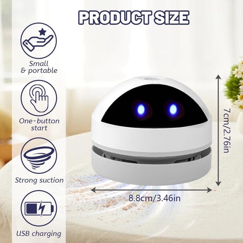 Flintronic Mini USB Rechargeable Vacuum Cleaner - Portable Handheld with Powerful Suction for Home, Office, and Car - Image 2