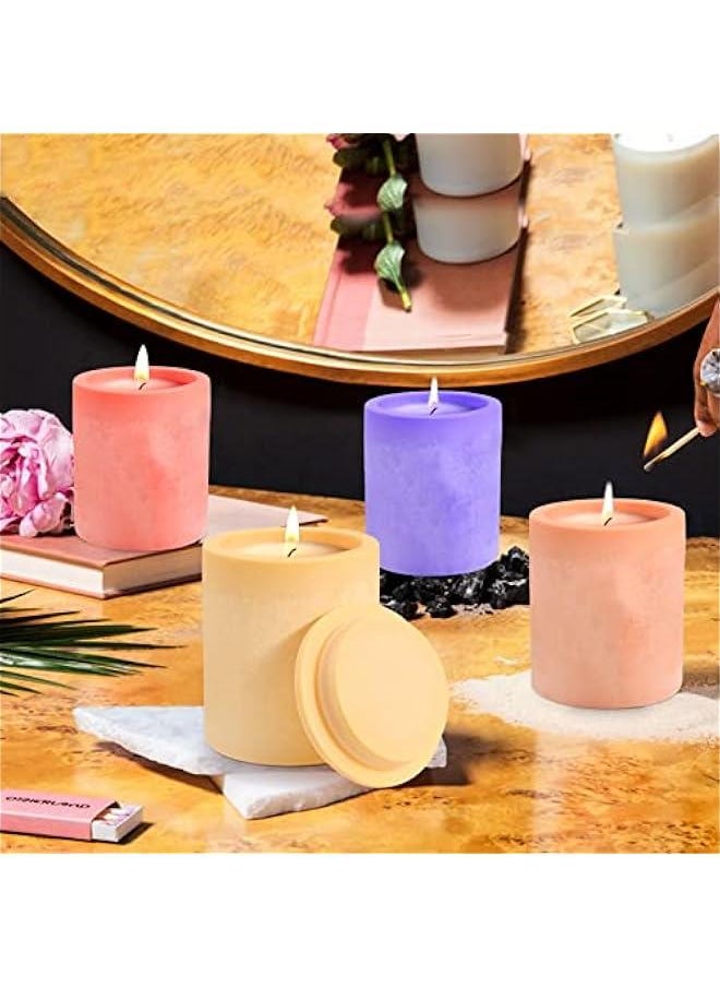 Generic Candle Jar Molds, Silicone Concrete Molds for Candle Holder with Lids, Candle Vessels Cement Molds for Candle Making Supplies  - Image 3