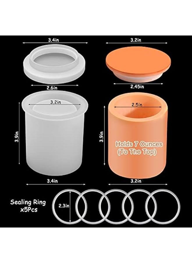 Generic Candle Jar Molds, Silicone Concrete Molds for Candle Holder with Lids, Candle Vessels Cement Molds for Candle Making Supplies  - Image 4