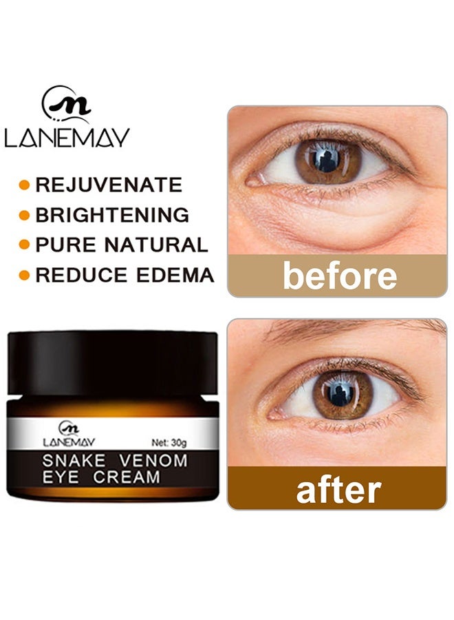 LANEMAY Snake Venom Eye Cream, Firming Eye Cream, Daily Anti-Aging Under Eye Cream, Remove Pouches Dark Circles Anti-Wrinkle Diminishing Eye Lines Lifting Firming 30g - Image 1