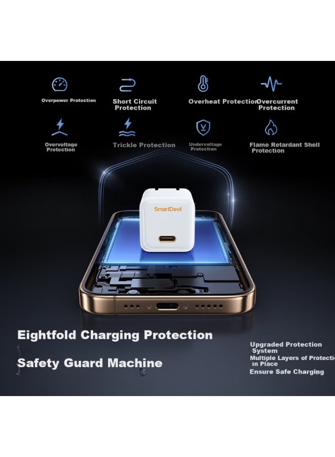 Smartdevil Official Genuine 35W Small Square Apple Charging Kit Gallium Nitride Pd Charger Iphone 16 Pro Max 15/14 Fast Charging Head Ipad - Image 4