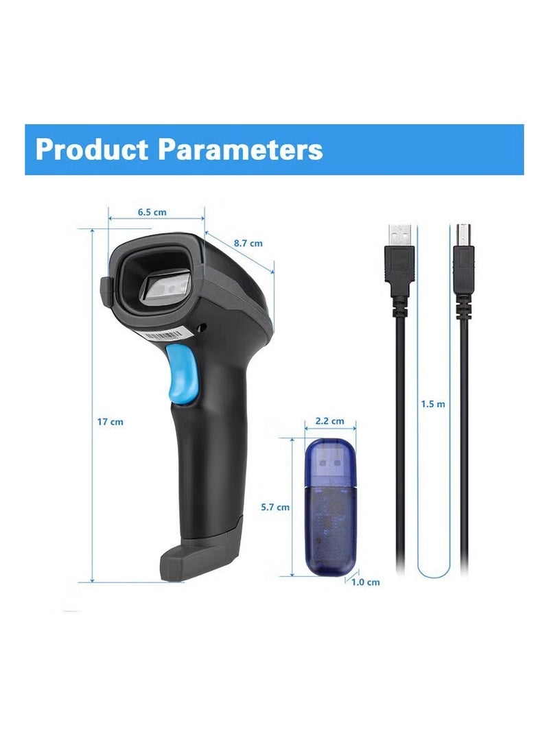 WALALLA 3-in-1 Connectivity Barcode Scanner with Charging Base - 2D/QR/1D Wireless Reader with 2200mAh All-Day Battery, Drop-Shock Protection & Hands-Free Scanning for Windows/Mac/Android/iOS - Image 4