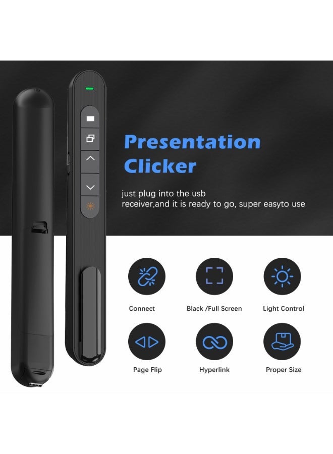 FDTY USB & Type-C 2 in 1 Clicker for Powerpoint,328FT Wireless Presenter Remote PPT PowerPoint Clicker,2.4GHz Hyperlink Volume Presentation Clicker for Powerpoint Computer Laptop Mac - Image 5