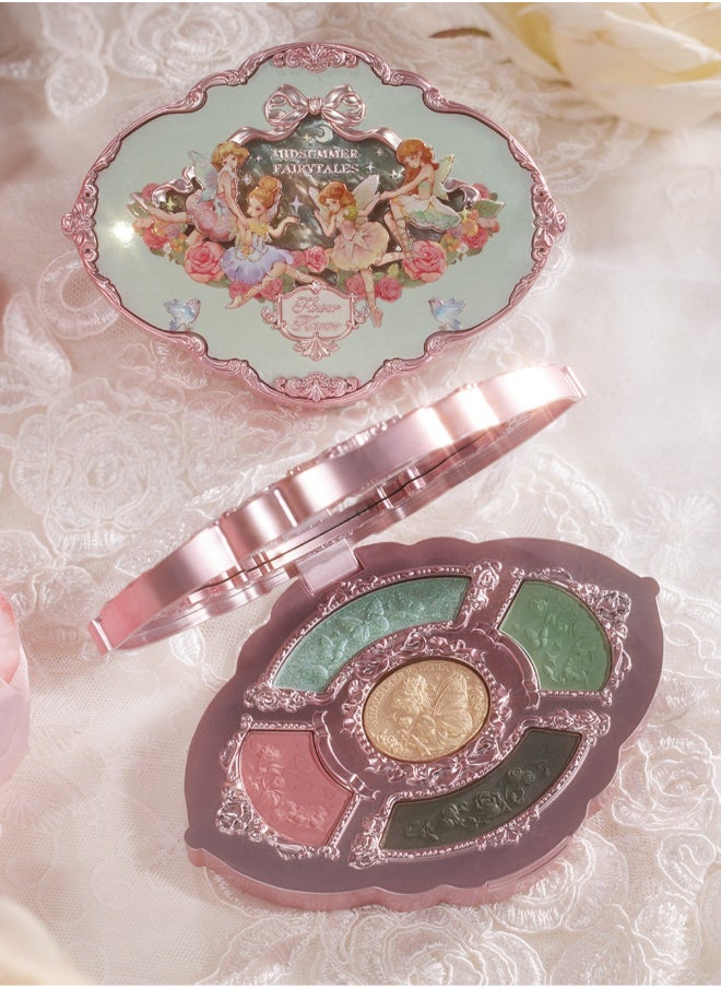 Flower Knows Midsummer Fairytales Embossed Five-Color Eyeshadow Palette Long-Lasting Waterproof Makeup Palette-03 Fairy Melody  - Image 5