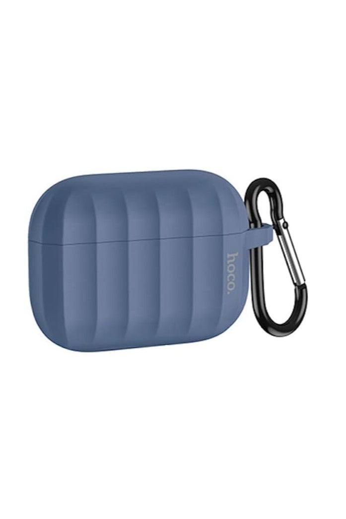 Hoco WB22 - Glory Series Silicone Protective Cover Case Designed For Apple AirPods 3 (2021), With Hook And Neck Strap - Dark Night Blue - Image 3