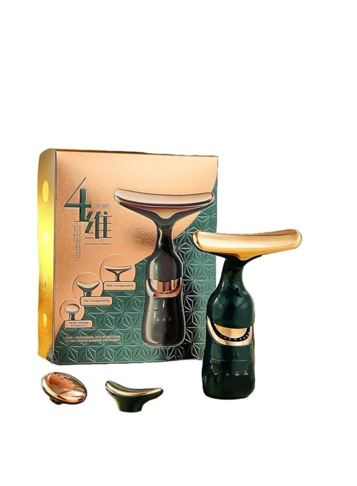 جهاز تدليك 3 في 1 مضاد للتجاعيد للوجه والرقبة والعينين، جهاز تدليك اهتزازي للوجه للعناية بالبشرة، أداة نحت الوجه، جهاز تدليك الوجه والرقبة متعدد الوظائف، جهاز تجميل، جهاز شد الرقبة، أداة شد الوجه