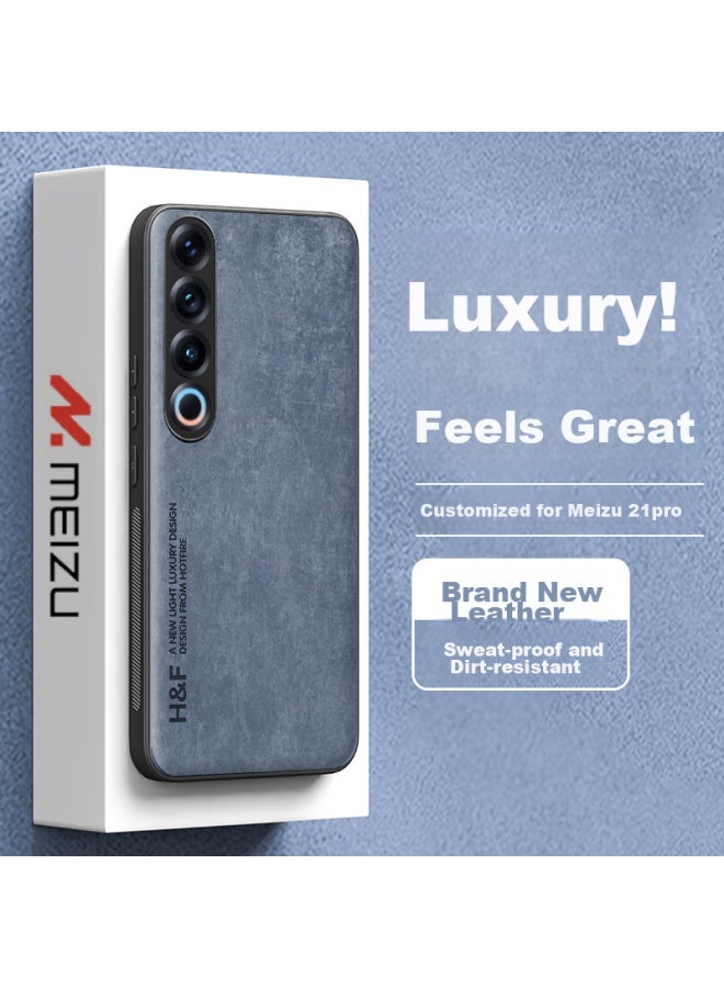 Hotfire Phone Case For Meizu 21 Pro, Meizu 21 Pro Protective Cover, Upgraded Skin-like Lambskin, Frosted Lens Protection, Full Coverage, Personalized Design For Men And Women, Silicone - Coral Blue - Image 1