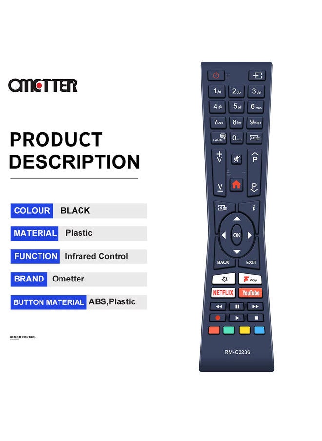OMETTER - RM-C3236 For JVC TV Remote Control LT-24C685 LT-24C686 LT24C665 LT-24C665 LT40C880 LT-40C880 - Image 1