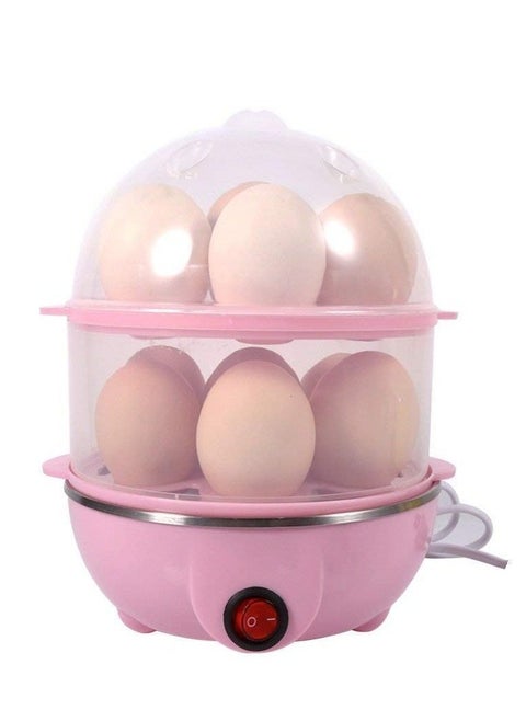 Multi-Function Electric 2 Layer Egg Boiler Cooker &Steamer, Double Layer Egg Boiler Electric Automatic off 12 Egg Poacher for Steaming, Cooking, Boiling and Frying, 400 Watts