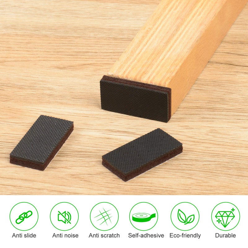 PremiFix Rectangle Non Slip Furniture Pads 8 Pieces 1x2 inch, Anti Slip Rubber Furniture Pads, Furniture Grippers for Hardwood Floors, Rubber Furniture Feet, Furniture Stoppers to Prevent Sliding - Image 3