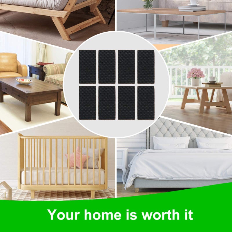 PremiFix Rectangle Non Slip Furniture Pads 8 Pieces 1x2 inch, Anti Slip Rubber Furniture Pads, Furniture Grippers for Hardwood Floors, Rubber Furniture Feet, Furniture Stoppers to Prevent Sliding - Image 4