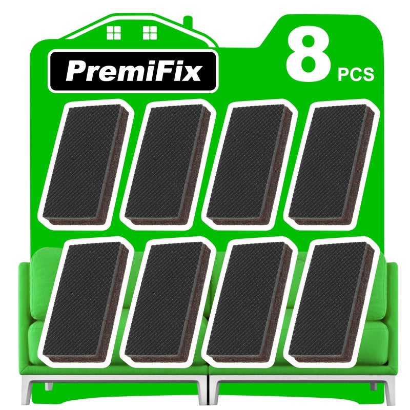 PremiFix Rectangle Non Slip Furniture Pads 8 Pieces 1x2 inch, Anti Slip Rubber Furniture Pads, Furniture Grippers for Hardwood Floors, Rubber Furniture Feet, Furniture Stoppers to Prevent Sliding - Image 1