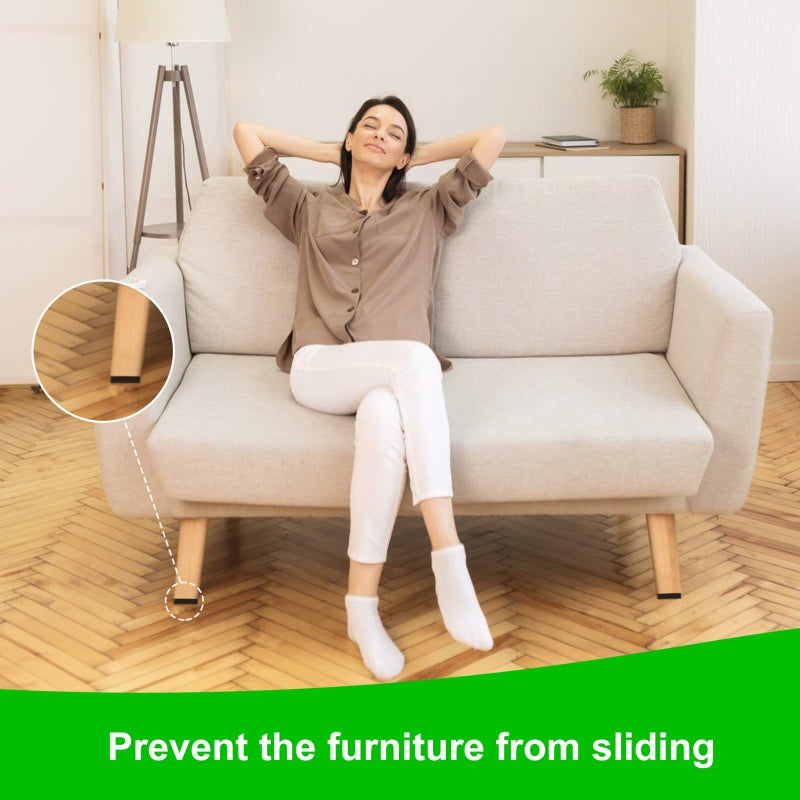 PremiFix Rectangle Non Slip Furniture Pads 8 Pieces 1x2 inch, Anti Slip Rubber Furniture Pads, Furniture Grippers for Hardwood Floors, Rubber Furniture Feet, Furniture Stoppers to Prevent Sliding - Image 5