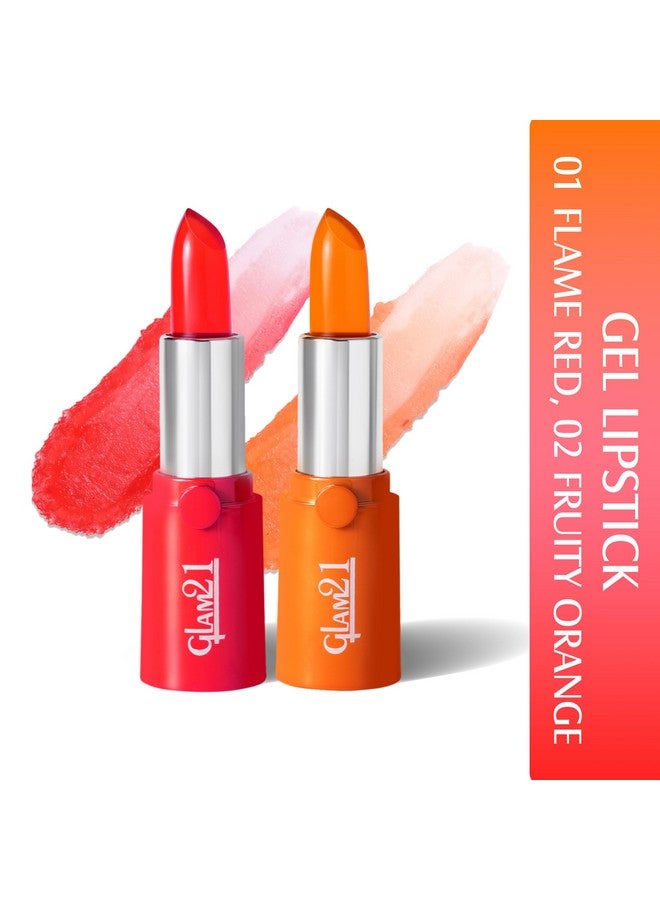 جلام 21 أحمر شفاه غير لامع عالي الجودة | خفيف الوزن ومرطب للغاية | تركيبة تعتمد على الجل | أحمر ناري وبرتقالي فاكهي - Image 2