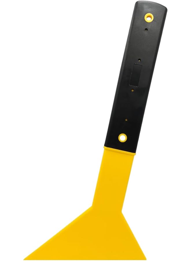 erorex Heavy Duty Yellow And Black Plastic Scraper Tool For Cooling Film Application Adhesive Removal Ice Cleaning And Multipurpose Use 1 Pcs - Image 1