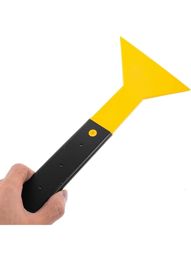 erorex Heavy Duty Yellow And Black Plastic Scraper Tool For Cooling Film Application Adhesive Removal Ice Cleaning And Multipurpose Use 1 Pcs - Image 2